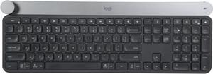 Logitech Craft Advanced Wireless Keyboard with Creative Input Dial and Backlit Keys, Dark grey and aluminum